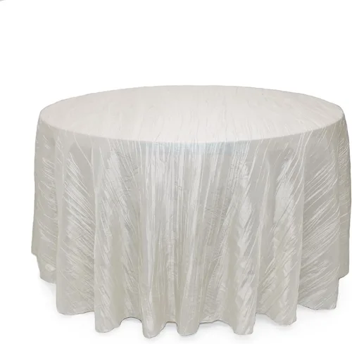 Vista 36 de YOUR CHAIR COVERS - Mantel redondo de 90 pulgadas con arrugas color rubor de tafetán – Elegante mantel brillante para bodas, fiestas y eventos