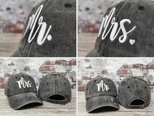 Vista 4 de Hepandy Mr Mrs Mom Dad Captain First Mate Mama and Mini Sombreros de béisbol