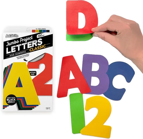 Vista 11 de ArtSkills Letras de póster de 4 pulgadas para proyectos de tableros de pósteres, tablones de anuncios de aula, suministros para hacer letreros