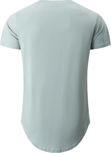 Vista 3 de KLIEGOU Camiseta larga 100% algodón para hombre, preencogida, suave 66 Gris Azul
