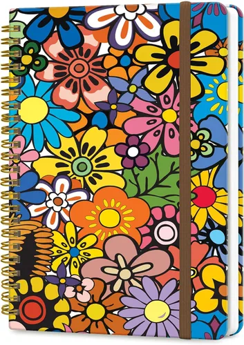Vista 8 de Cuaderno de espiral A5, lindo cuaderno para mujeres y hombres, cuaderno de tapa dura con rayas universitarias para trabajo y toma de notas, 60