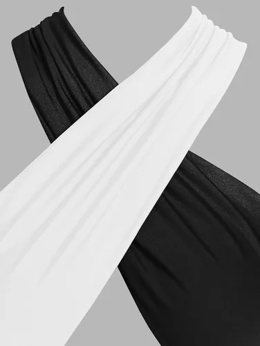 Vista 7 de ZAFUL - Ombliguera cruzada estilo halter de tejido acanalado para mujer camiseta sin mangas tipo con diseño fruncido y con lazos