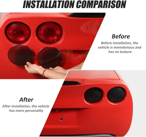 Vista 2 de Cubierta de marco de lámpara de faros traseros de automóvil para Chevrolet Corvette C6 2005-2013, luces reflectoras de parachoques trasero