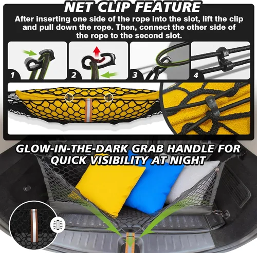 Vista 7 de Muslogy Red de carga para maletero estilo sobre compatible con accesorios Jeep Grand Cherokee L 2021-2024 2025, organizador de maletero de ajuste