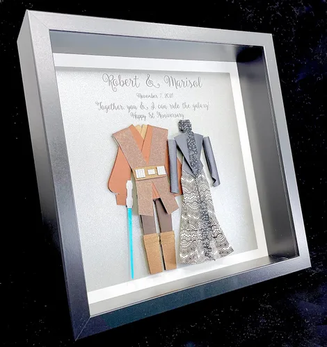 Vista 2 de Personalized Star Wars Padme and Anakin Wedding Gift Frame