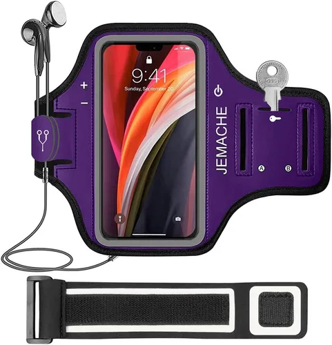 Vista 9 de Brazalete para iPhone 13 mini, 12 mini, resistente al agua, para gimnasio, entrenamiento, correr, teléfono para iPhone 13Mini, 12Mini (azul marino)