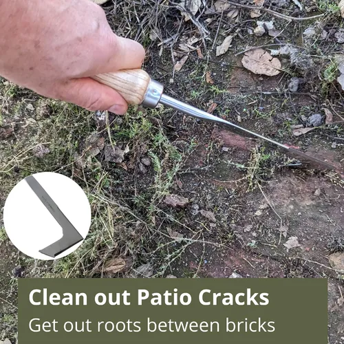 Vista 5 de Juego de herramientas de desmalezado para extractor de malezas y pavimentadora de patio, dos herramientas clásicas de acero inoxidable resistentes