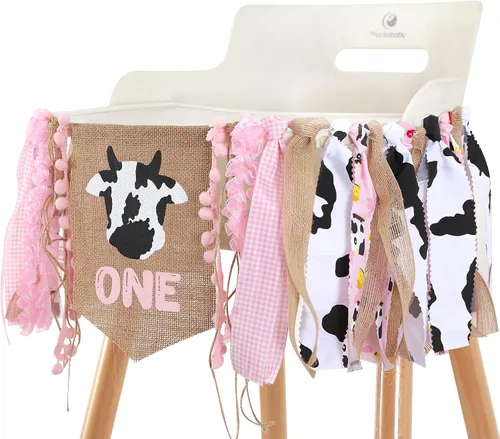 Vista 7 de Banner para silla alta de Cowgirl One – Decoración de cumpleaños de fiesta de vaquera, pancarta para silla de bebé, fondo de fotos de pastel