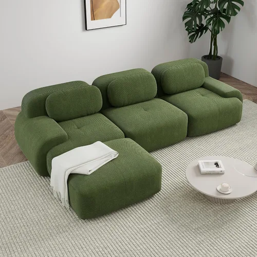 Vista 73 de Sofá sin hueso de 82 pulgadas, cómodo sofá cama de dos plazas, sofá comprimido con asiento profundo, sofá nube de pana para sala de estar