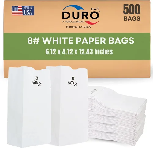 Vista 11 de Duro Bolsa de papel blanco de 2 libras, paquete de (500)
