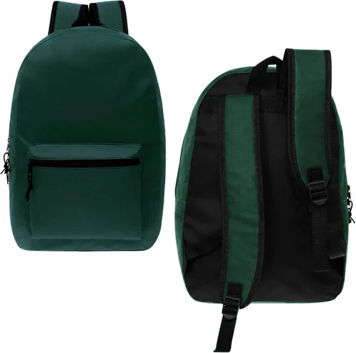 Vista 3 de Mochilas escolares de 17 pulgadas para niños, mochilas a granel para estudiantes de primaria, media y secundaria en varios colores, Gris-oscuro