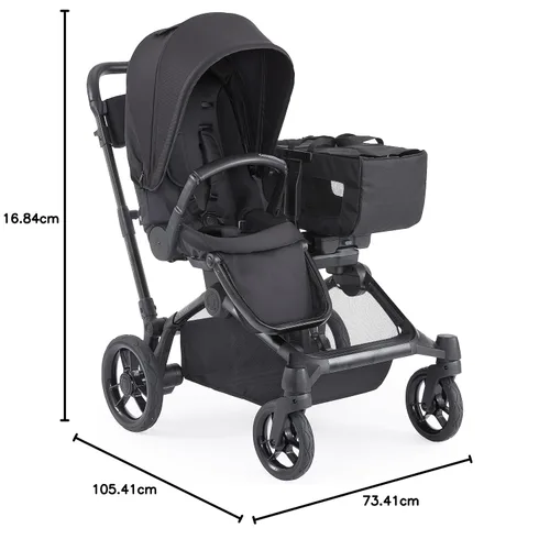 Vista 31 de Contours Element Side by-Side - Cochecito convertible para niños pequeños y bebés, individual a doble, opciones de asientos reversibles, compatible