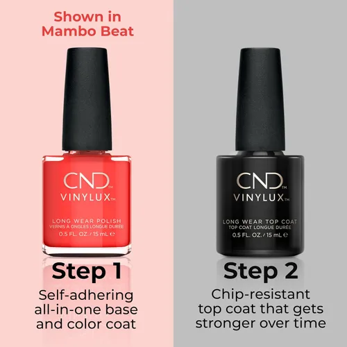 Vista 4 de CND Vinylux - Esmalte de uñas coral de larga duración, color resistente al brillo y al astillado, 0.5 onzas líquidas Mambo Beat