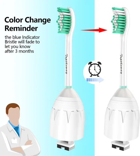 Vista 5 de Toptheway Cabezales de cepillo de repuesto compatibles con mangos de cepillo de dientes atornillables Sonicare E-Series Essence Xtreme Elite Advance
