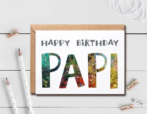 Vista 4 de EruditeGifts Feliz cumpleaños Papi - Tarjeta de cumpleaños Papi - Tarjeta Papi - Tarjeta para Papi Modern - Tarjeta de cumpleaños Papi - Tarjeta