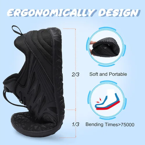 Vista 5 de L-RUN Zapatos de agua para hombre y mujer, zapatos de agua descalzos para senderismo, secado rápido, calcetines acuáticos para natación, buceo