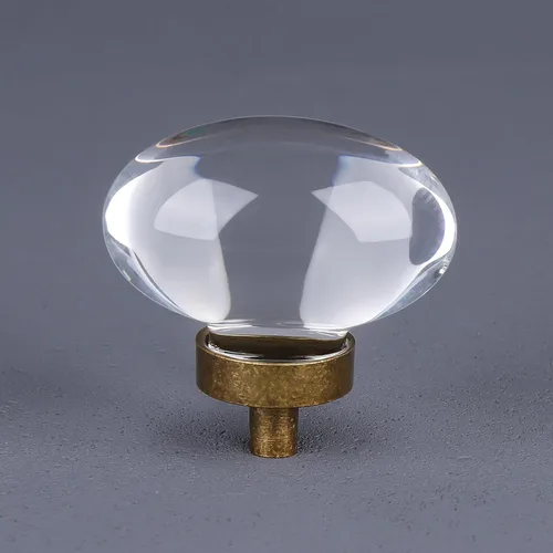 Vista 11 de Paquete de 4 pomos y tiradores de cristal para gabinetes, pomos ovalados de cristal para cajones de tocador, pomos de gabinete de cocina negro mate