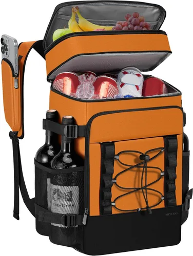 Vista 11 de MIYCOO Mochila enfriadora – 40 latas con aislamiento para hombres y mujeres, portátil con 2 compartimentos a prueba de fugas, bolsa enfriadora