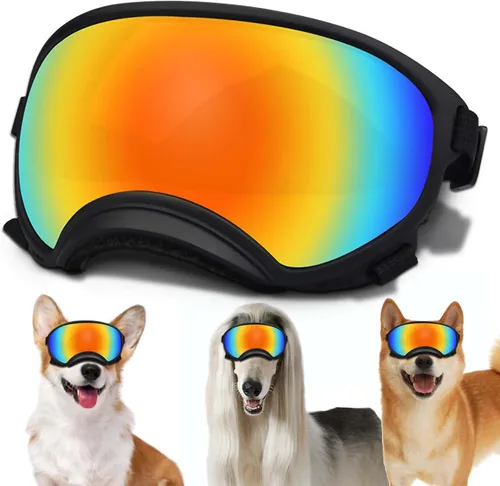 Vista 34 de Gafas de sol para perros medianos con correa ajustable, protección UV, gafas de sol para cachorros a prueba de viento, adecuadas para mascotas