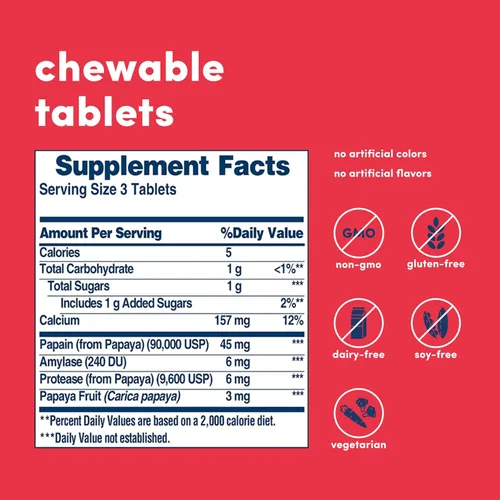Vista 2 de American Health Enzima de papaya original masticable 250 Chwbls