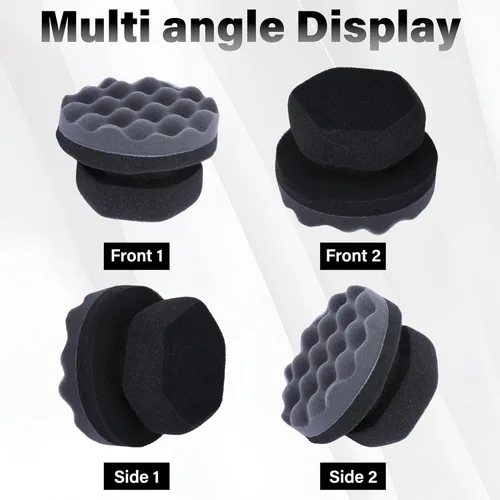 Vista 8 de 2 piezas de almohadillas aplicadoras de brillo para neumáticos, aplicador de apósito para neumáticos con agarre hexagonal, esponja de espuma