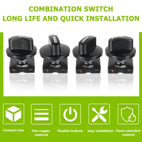 Vista 6 de Interruptor giratorio 13A-125V/10A-250V, selector de velocidad universal de 4 posiciones y 3 velocidades, interruptor giratorio para calentador