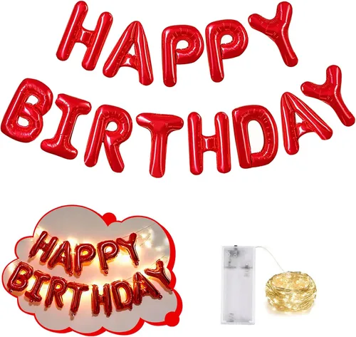 Vista 37 de CANREVEL Cartel de feliz cumpleaños, 13 letras de papel de aluminio de Mylar de 16 pulgadas, decoraciones de fiesta de cumpleaños para niños