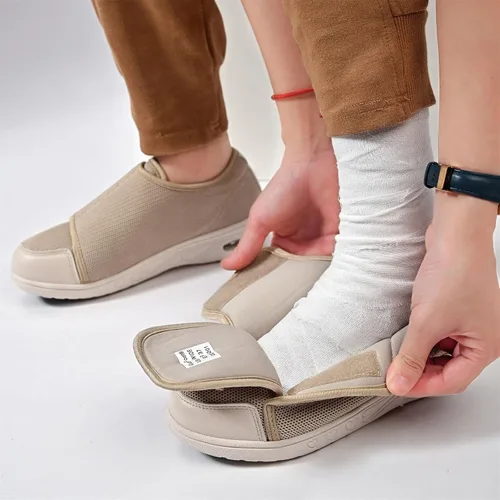 Vista 2 de Zapatos para diabéticos para mujer, fáciles de poner con ajuste ligero para edema, fascitis plantar, juanetes, artritis, neuropatía, ancho amplio