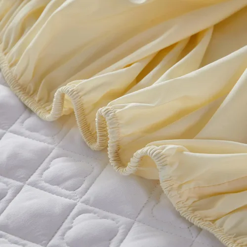 Vista 5 de ZIQINPSQ Sábana bajera amarilla tamaño twin, sábana bajera de bolsillo profundo, cálida para invierno, transpirable, antideslizante, perfecta
