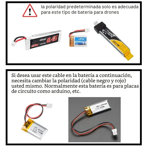 Vista 2 de 10 Uds. Actualizado Tiny Whoop JST-PH 2.0 macho y hembra Cable conector para batería JJRC H36 H67 Blade Inductrix E010 E013