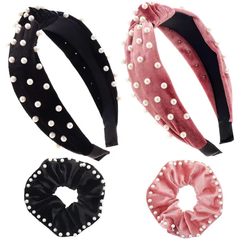 Vista 13 de LOVNFC Diademas para Mujeres 6 Piezas Bandas para la Cabeza Anudadas Antideslizantes de Moda para mujeres Niñas Anchas Nudo Superior Turbante Bandas