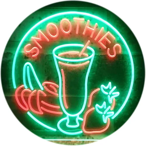 Vista 13 de ADVPRO Smoothies Fruit Drink Shop Señal de neón LED de doble color azul y rojo 24 "x 16" st6s64-i3343-br