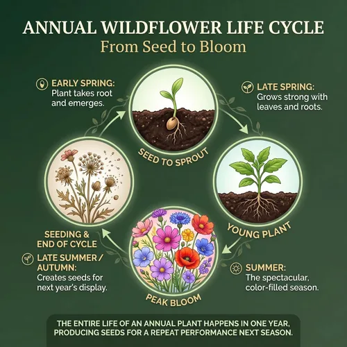 Vista 4 de Agitador de semillas de flores silvestres – Mezcla anual de GevaGrow 17 variedades de semillas de flores para plantar en macetas y jardines al