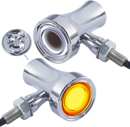 Vista 19 de FATECIM 2 luces traseras LED para motocicleta, intermitentes, luces de freno con visera, luces traseras de motocicleta, intermitentes traseros