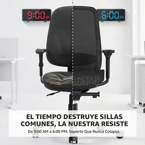 Vista 5 de ErgoSift M2 - Silla ergonómica de oficina – Silla de escritorio de malla con respaldo alto con soporte lumbar ajustable, reposabrazos 4D para largas