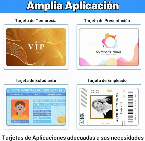 Vista 5 de Paquete de 750 tarjetas de identificación de PVC en blanco Cr80 de 30 mil, tarjetas de plástico en blanco compatibles con la mayoría de impresoras