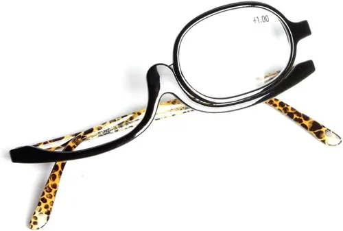 Vista 8 de Gafas de lectura, gafas de maquillaje, ojos, lentes abatibles, plegadas para mujeres, leopardo