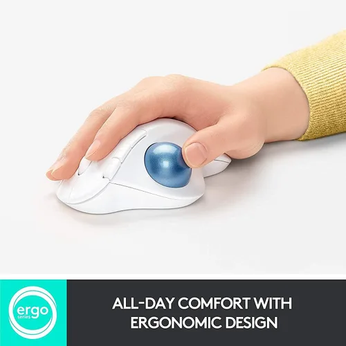 Vista 2 de Logitech Ergo M575 - Mouse inalámbrico de trackball, fácil control del pulgar, seguimiento preciso y suave, diseño ergonómico cómodo, Windows/Mac