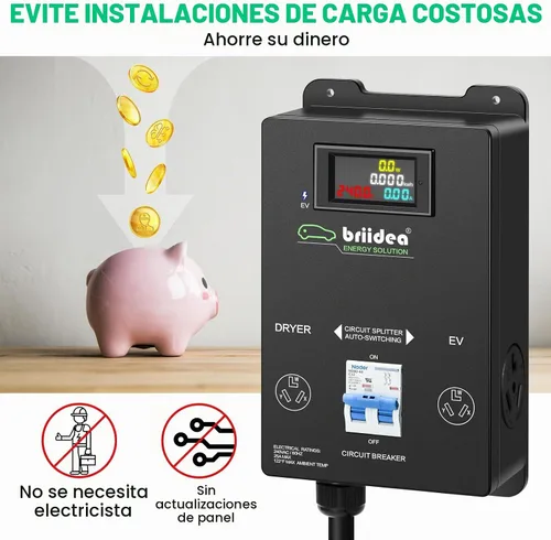 Vista 2 de Briidea Interruptor de alimentación automático para secadora y EV, carga rápida tu EV, NEMA 10-30