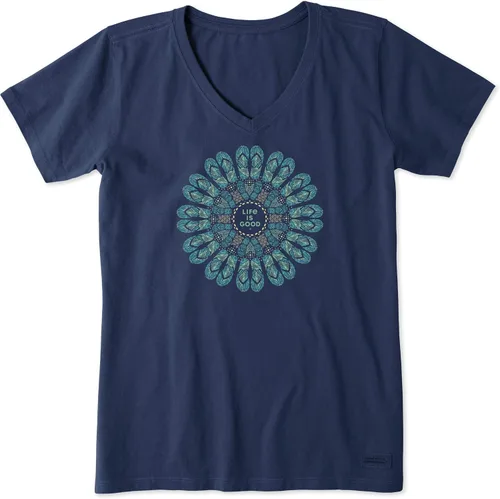 Vista 4 de Life is Good Camiseta de manga corta con cuello en V para mujer