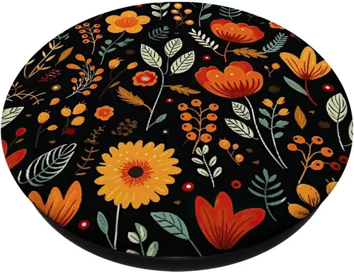 Vista 2 de Flores de otoño y hojas de otoño PopSockets intercambiables PopGrip