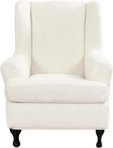 Vista 8 de Eco-Ancheng Fundas para silla con respaldo de ala, 2 piezas, fundas elásticas para silla con respaldo de ala, fundas para sillón con respaldo