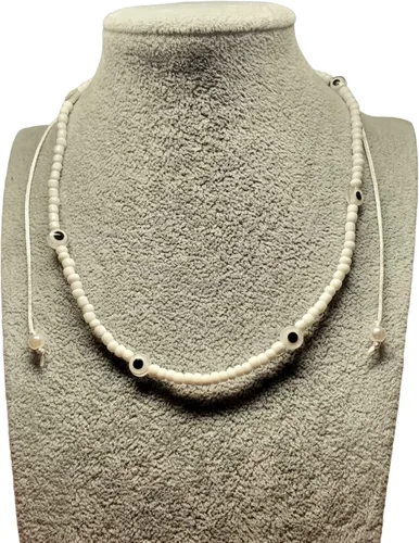 Vista 6 de Evil Eye Orisha Iyawo Babalawo Collar Santeria Collar Eleke Unisex