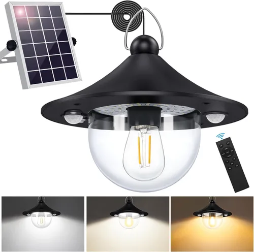 Vista 8 de AEQ - Luz solar de cobertizo para interiores y exteriores, 3000 lm, luces solares disponibles durante el día con control remoto, doble sensor