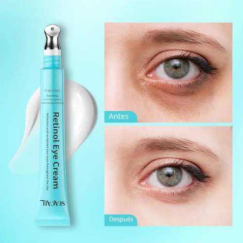Vista 5 de Crema de ojos con retinol - Suero para ojos contra ojeras y hinchazón antienvejecimiento - Crema para debajo de los ojos con ácido hialurónico