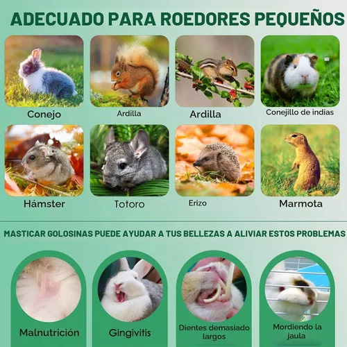 Vista 6 de KATUMO Juguetes masticables de conejo, 6.35 oz Timothy Grass Treats Juguetes molares de animales pequeños para conejillo de indias, hámster