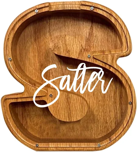 Vista 9 de Alcancía de madera grande personalizada, 7.5 pulgadas, con ventana acrílica fácil de abrir, caja de ahorro de dinero inicial para niños y niñas