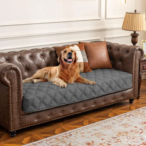 Vista 27 de Ameritex Funda impermeable para cama de perro, manta para mascotas con parte trasera antideslizante para muebles, cama, sofá