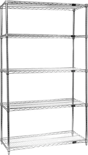 Vista 24 de Quantum Storage Systems kit para principiantes para unidad de librero de 4 niveles, de 54 pulgadas de alto, en alambre, con acabado en cromado