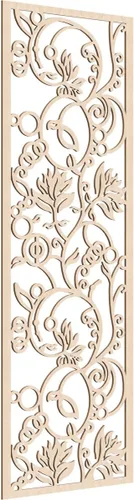 Vista 95 de Caspian Paneles de pared de madera con calado decorativo perforado, 9 3/8 pulgadas de ancho x 24 3/8 pulgadas de alto x 1/4 de alto, cereza